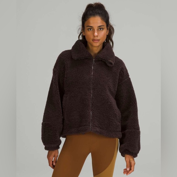 Lululemon cinchable fleece zip up Sherpa French press - Picture 1 of 15